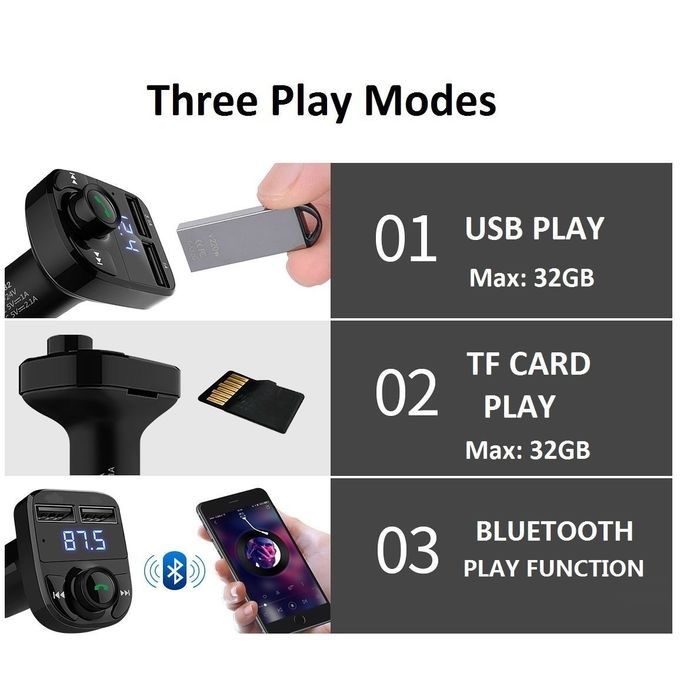 X8 Фм радио трансмитер и usb зарядно за кола handsfree bluetooth авто