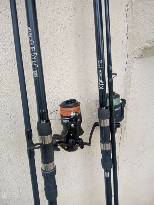 Vând Set   2 lansete crap + 2 mulinete 5000, URGENT!