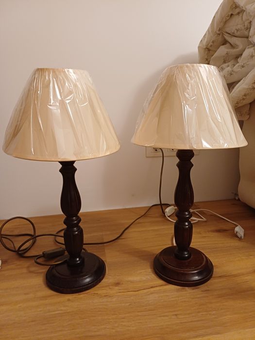 Accesorii decorațiuni lampi pereche vintage colectie lemn Anglia 1950