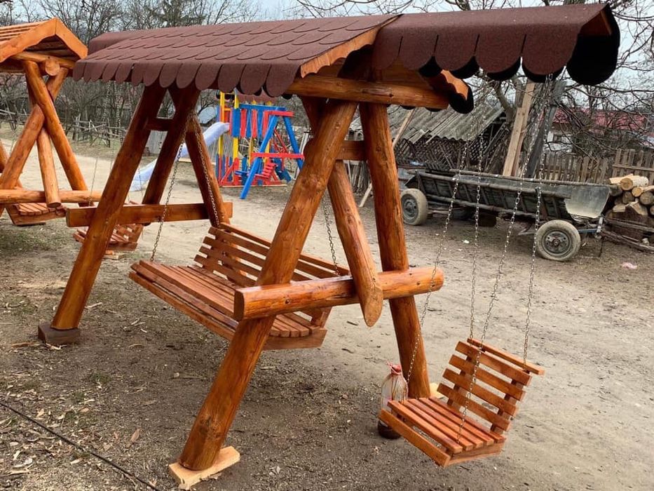 Balansoar din lemn masiv / leagan rustic