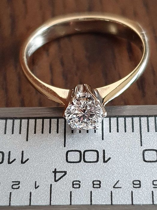 Inel solitair aur cu diamant perfect Flawless 0.5ct