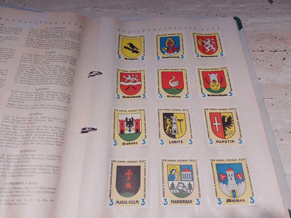 Album timbre rare"Die Wappen der Heimat"-ideal PASIONATI, COLECTIONARI