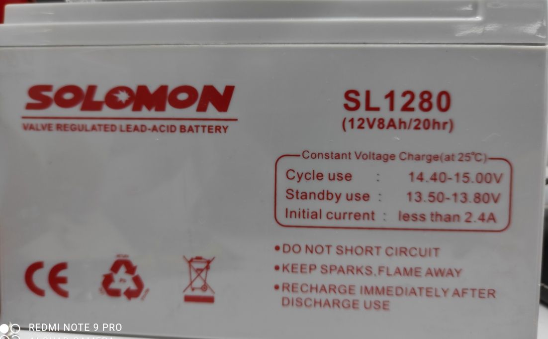 UPS аккумуляторы 12 v 9 a Solomon ( 2 месяца гарантия)