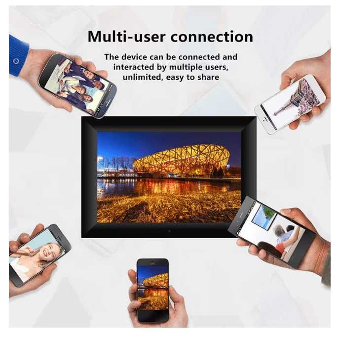 Rama foto digitala Frameo 10.1 inch cu touchscreen, conexiune WIFI Usb