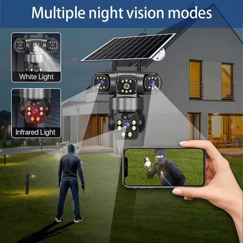 Соларна Камера с 4G 12 MP Външна Безжична Wifi CCTV V380