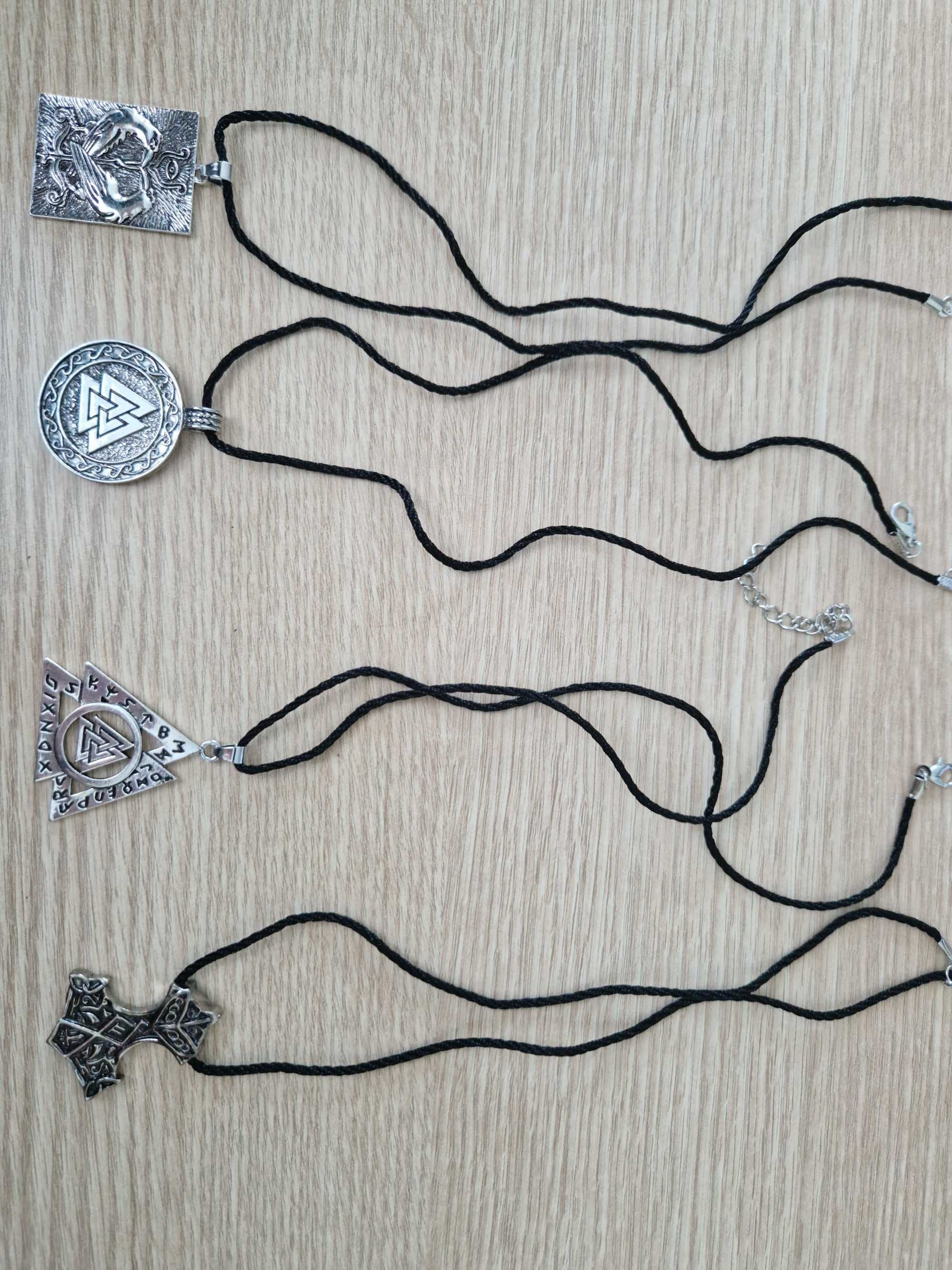 Метъл и викинг огърлица от метал, с платнена верижка, и гривна