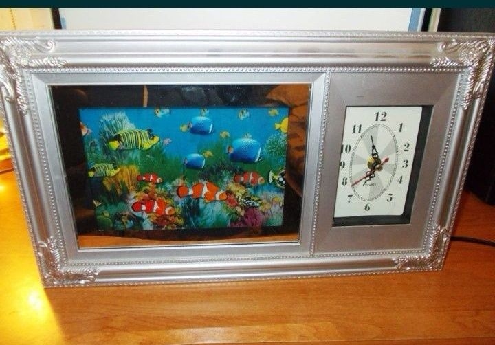 Ceas tip acvariu cu pesti / Decoratiune acvariu pesti