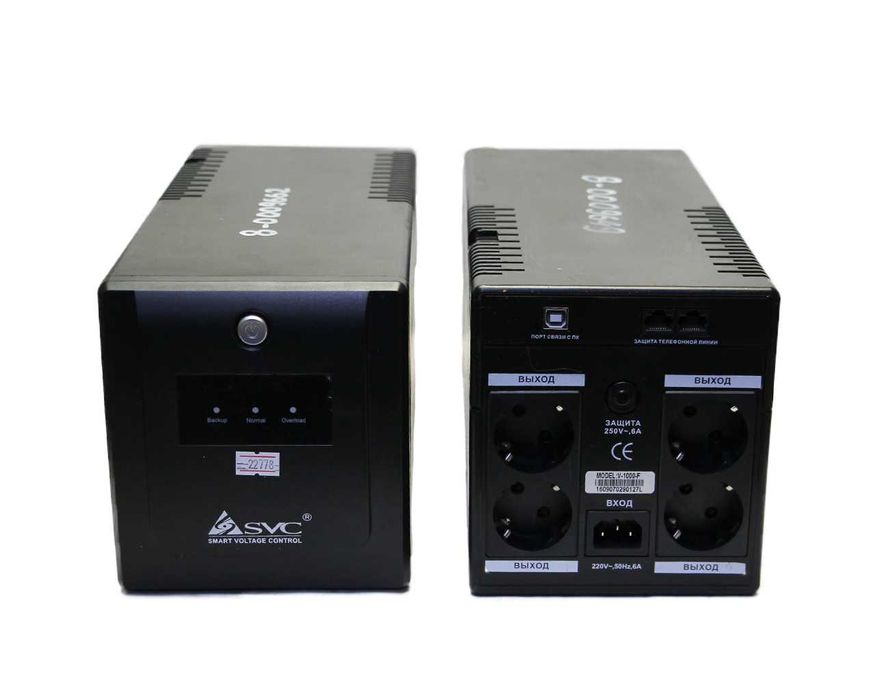 Ups Ибп SVC 1000VA V-1000-F 2x 12V/ 7 Ah  Без аккумуляторов