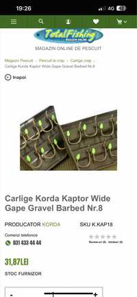 Carlige Korda kaptor wide gape