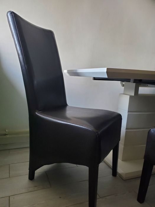 6 scaune wenge din piele ecologica