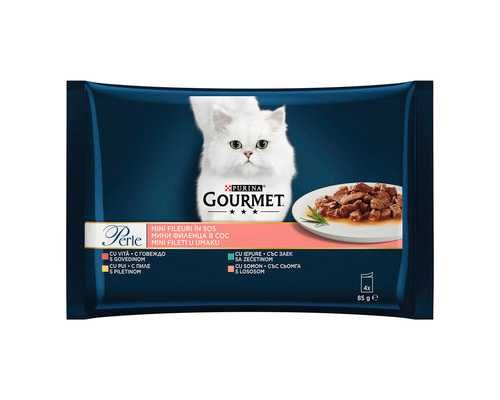 Nou Hrană umedă pentru pisici PURINA Gourmet Perle în sos 4x85 g