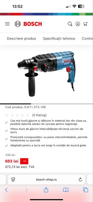 Vand Ciocan Rotopercutor Bormasina BOSCH GBH 240