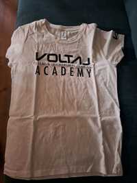 Tricou alb/negru bumbac Voltaj Academy