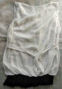 Блузка белая с черным бантом MIARTE, крепдешиновая, р-р 44-46, Турция
