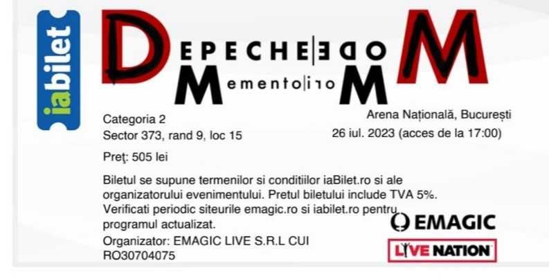 2 Bilete Depeche Mode
