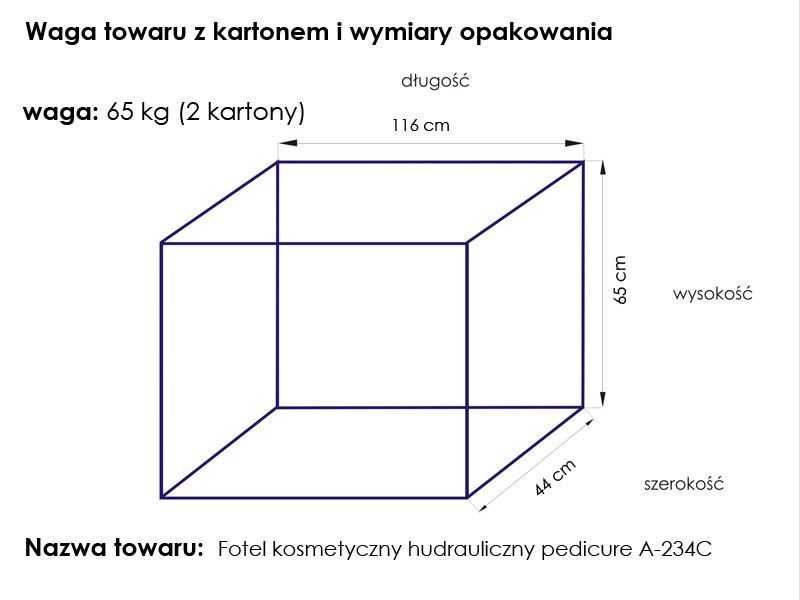 Стол за педикюр A 234C 180 х 63/73 х 64/80 см