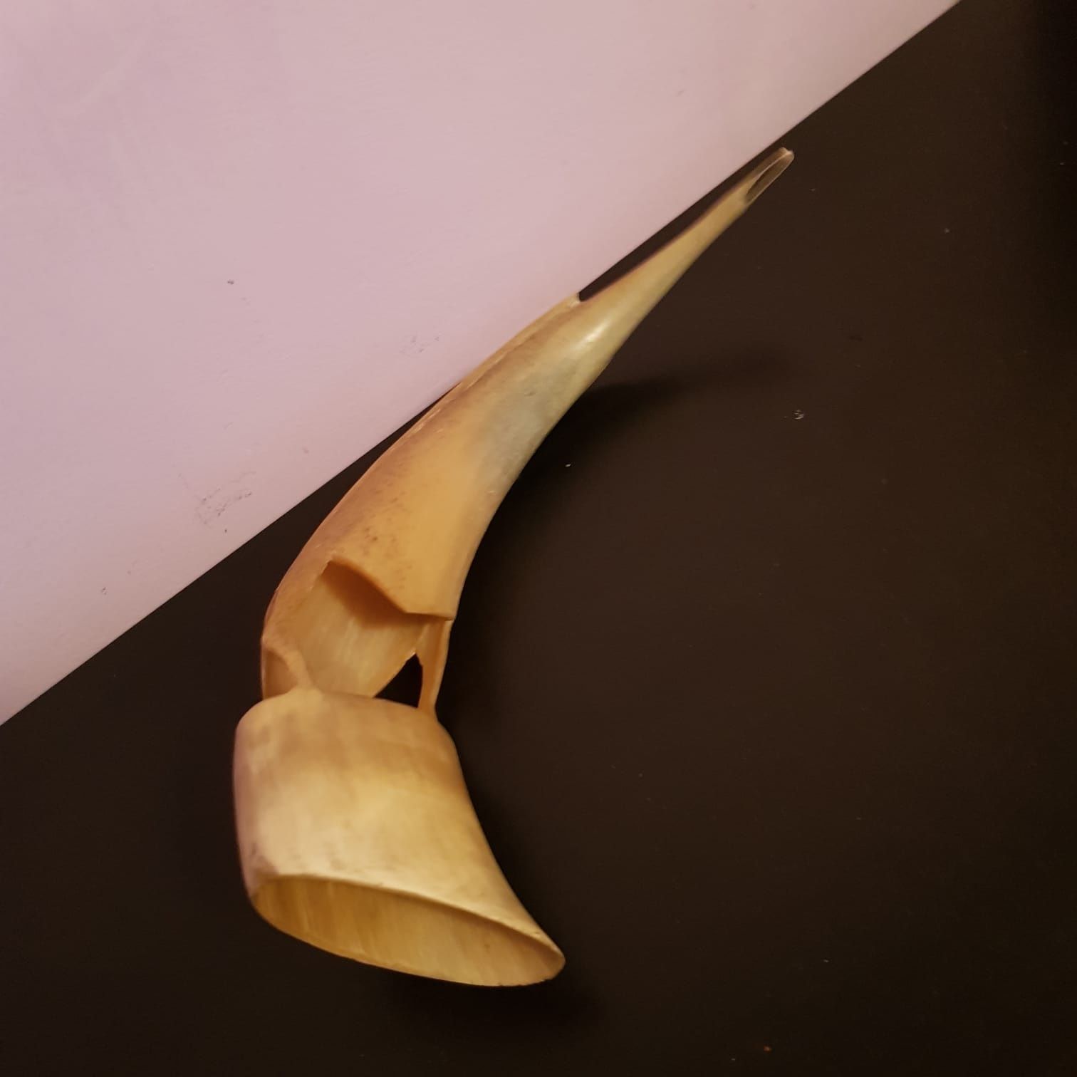 sculptura pasare din corn animal