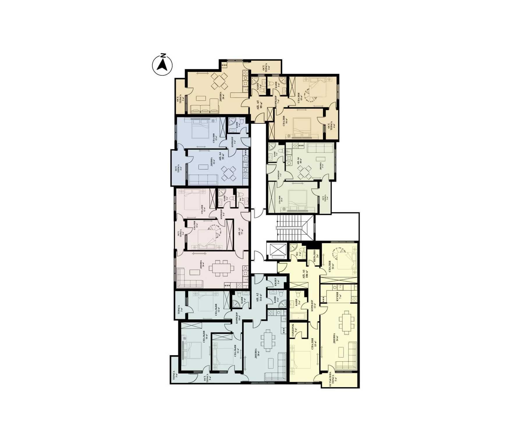 3-стайни, 2-стайни и 4-стаини апартаменти в нова сграда в ж.к. Люлин 5