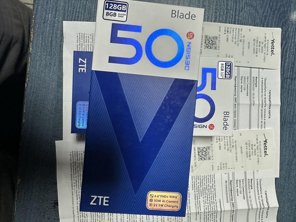 ZTE Blade V50 Design 5G 8/128gb - чисто нов с 3 г. гаранция от Yettel