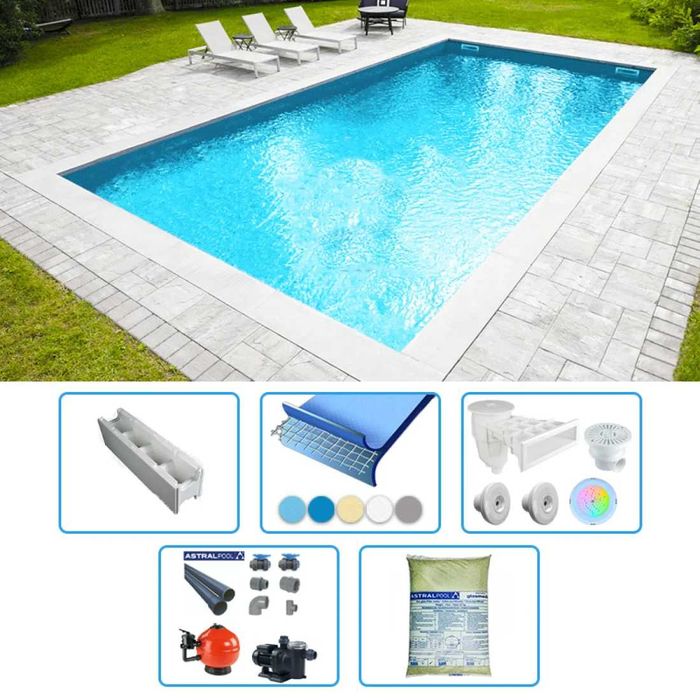 Kit constructie piscina cu cofraj polistiren ISOBLOK 6x3x1.5