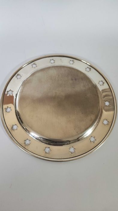 Посребрен комплект 2 плата+съд за подгряване