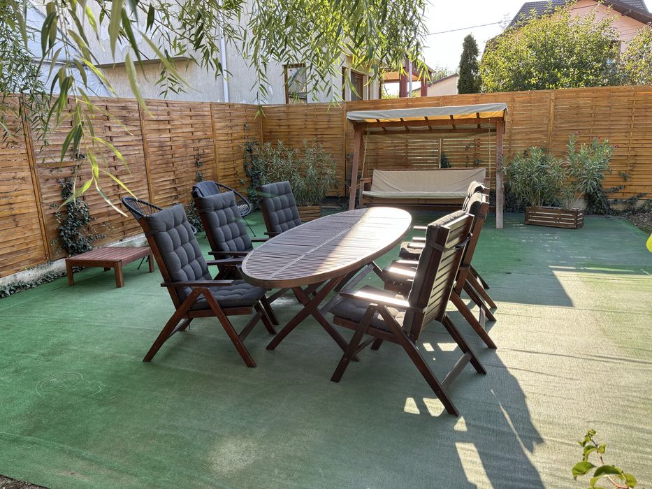 Set mobilier exterior masa tec + 6 scaune Ikea