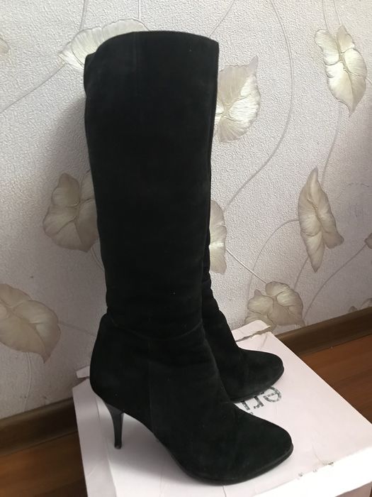 Сапоги замшивые