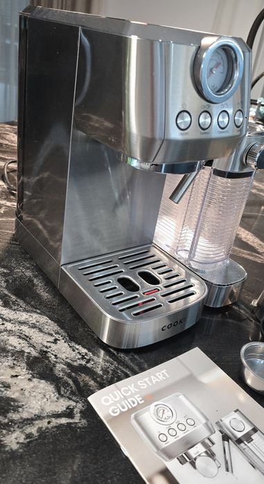 Espressor cafea COOK-IT Inox, 20 Bar, 1350 W, 1, 3L, Pompa italiana, S