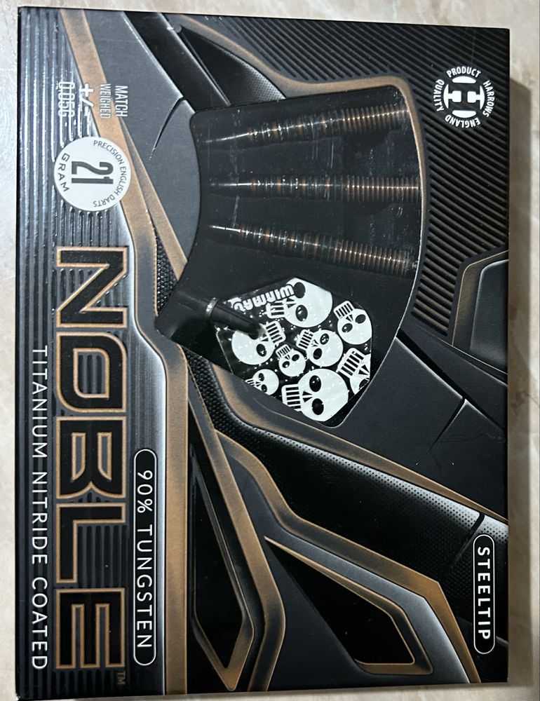 Sageti de darts profesionale NOBLE HARROWS TITANIUM 90% Tungsten