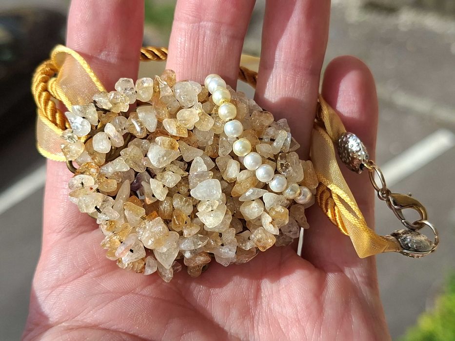 inel  bratara lant perle  pietre citrine naturale