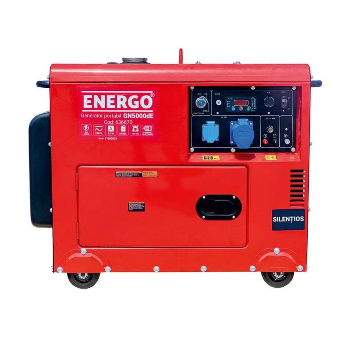 Generator portabil GN5000dE carcasat cu roti Pmax 5.0kW/230V