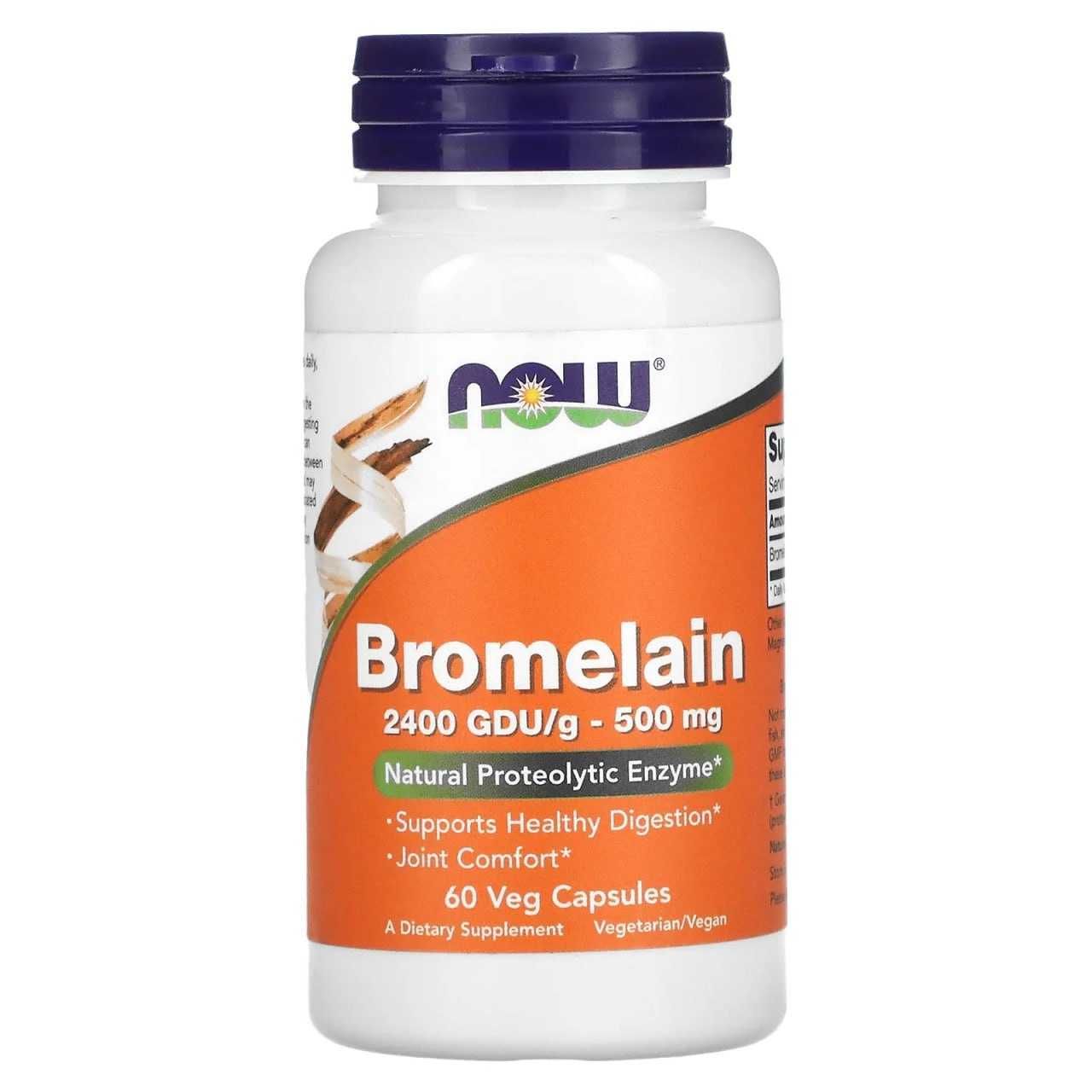 NOW Foods, бромелаин, 500 мг. Bromelain, Bromelan, Бромелан