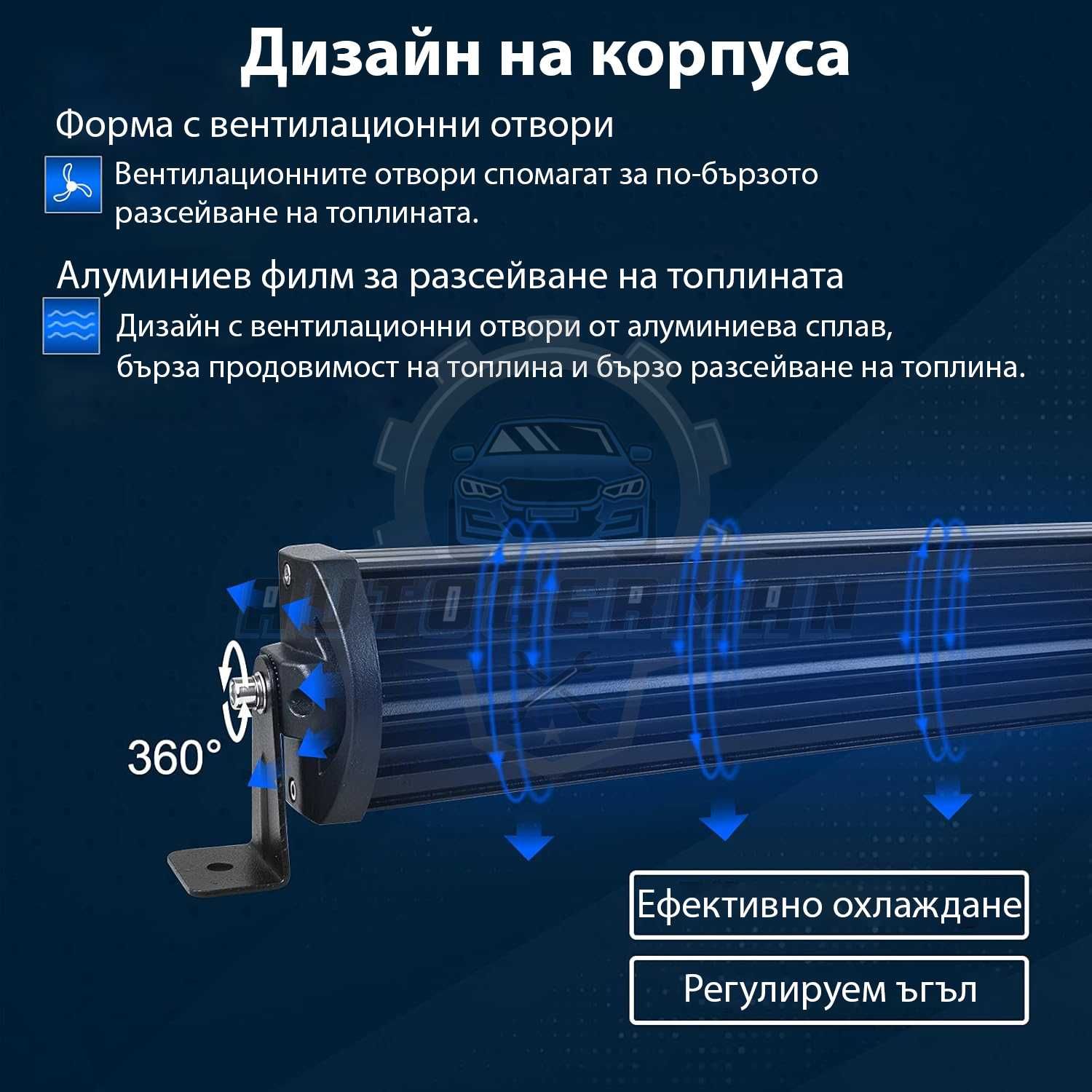 Мощен Лед прожектор атв джип камиони силен оффроуд техника лед бар