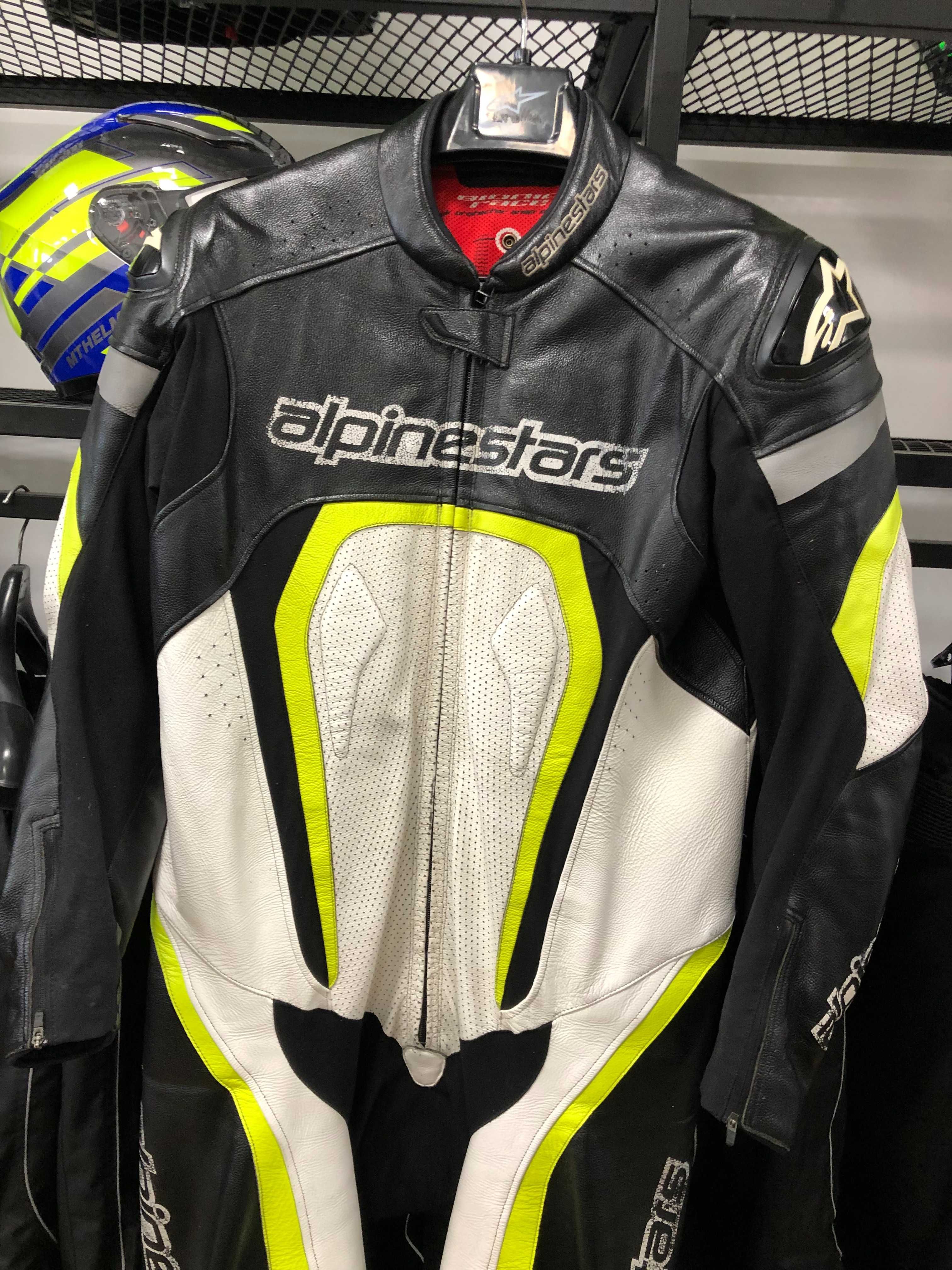 Кожен мото екип ALPINESTARS CHALLENGER,1 част,56-XL,гърбица,слайдери