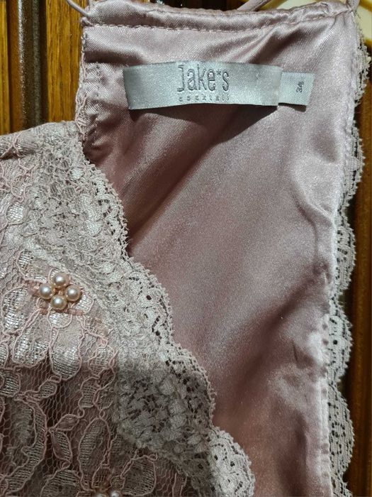 Rochie roz cu perle, delicata/ ocazie speciala/ nunta