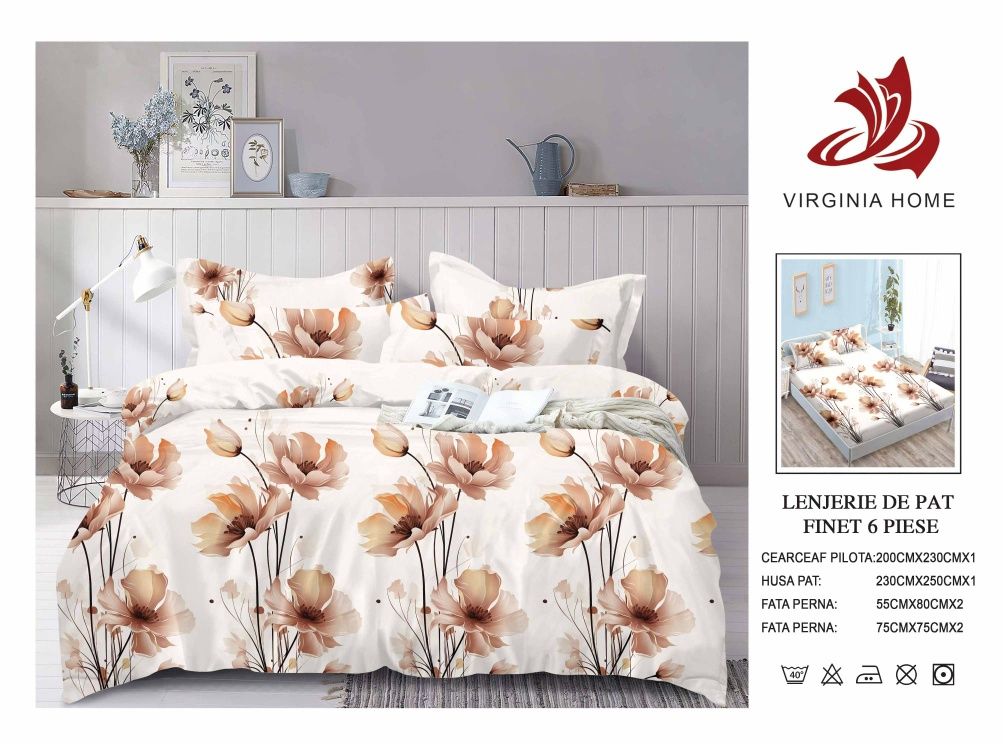 Lenjerie de pat FINET 6 piese – Calitate premium