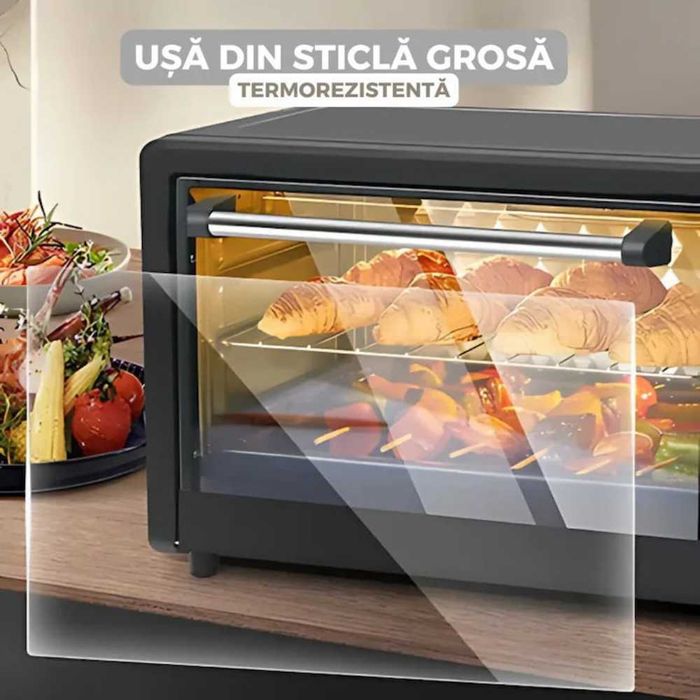 Cuptor electric 48L, 2600W, rotisor, 4 moduri incalzire, 250°C