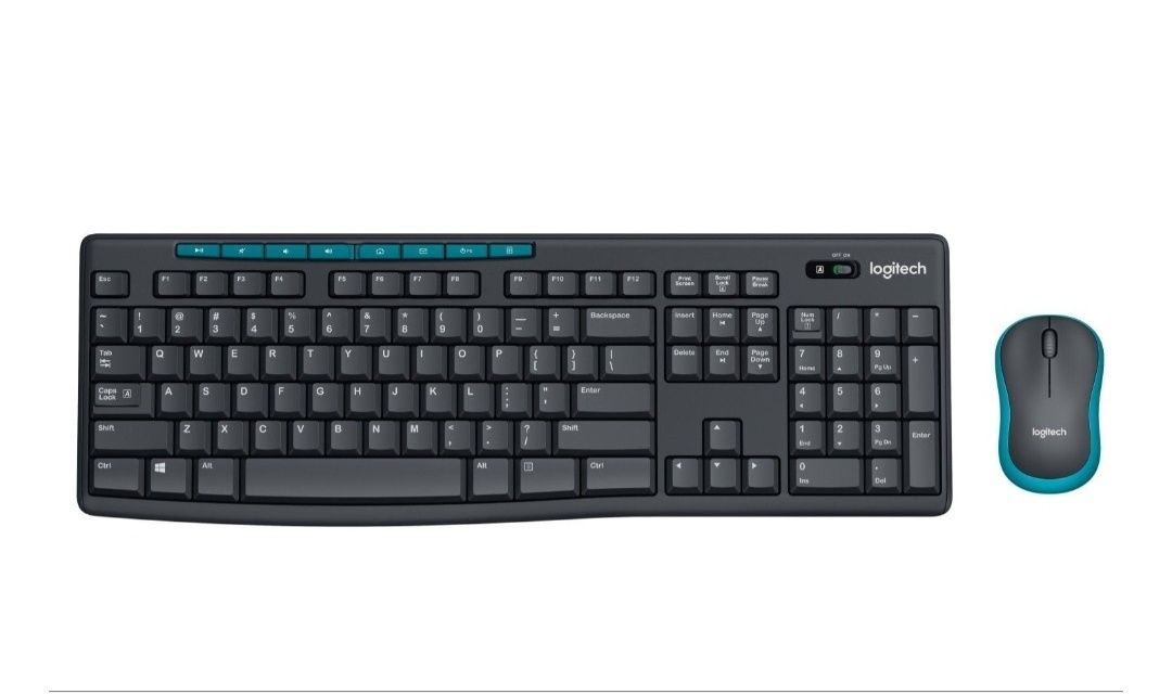 клавиатура Клавиатура и мышь Logitech Wireless Combo MK275 Black-Blue