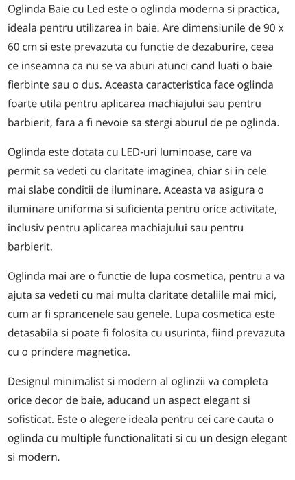 Oglinda led 90 cm