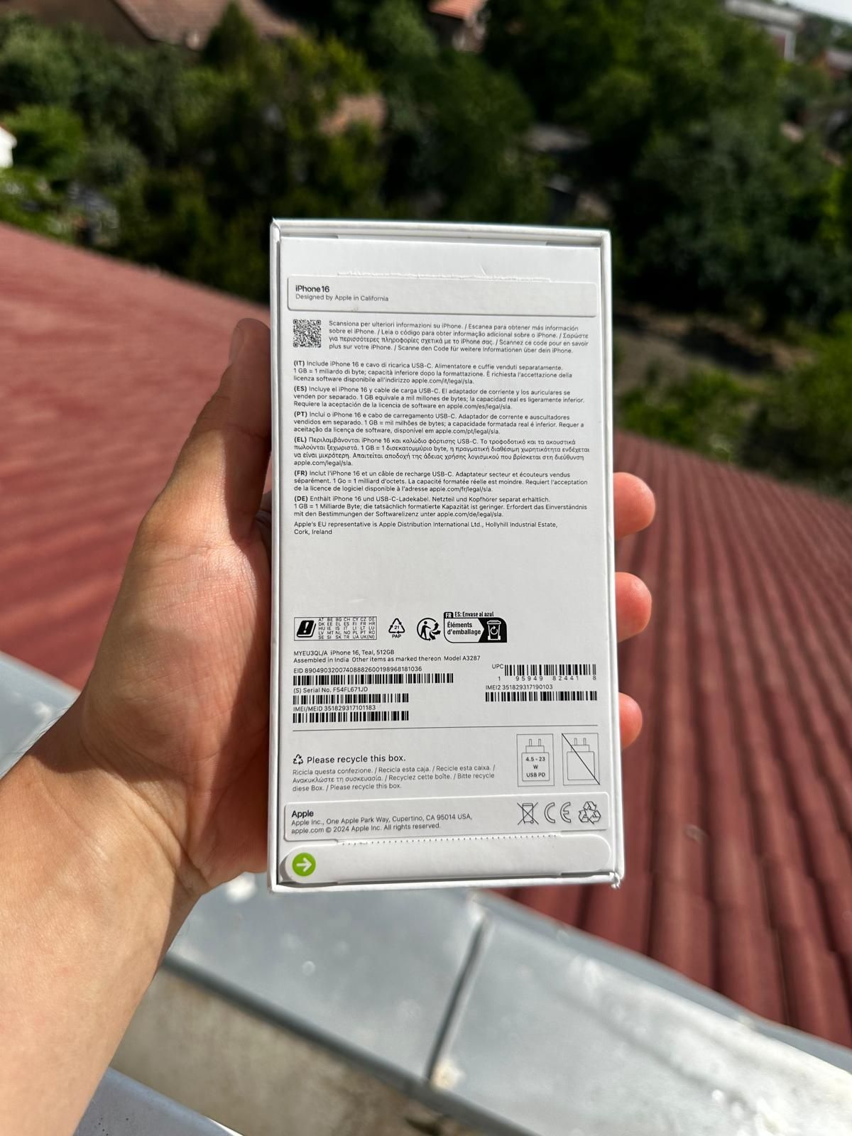 iPhone 16 Teal, Memorie 512GB, 100% Baterie - NOU la cutie Impecabil