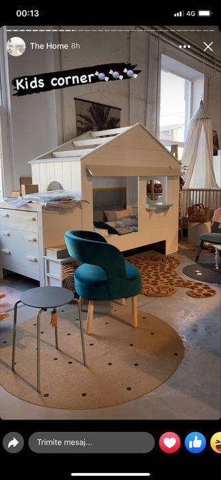 Pat pentru copii tip Căsuță + Saltea – 2000 RON