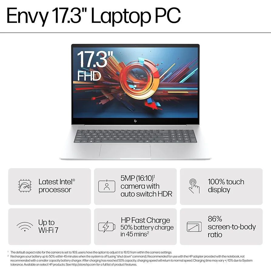 HP Envy  17.3", Touch screen, Intel® Core™ Ultra 7-155H 32GB 1TB