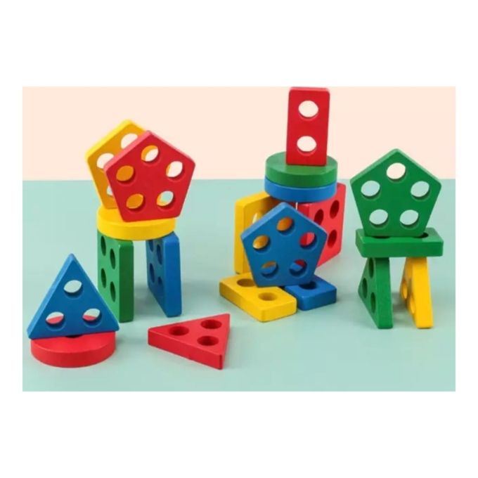 Jucarie Montessori din lemn cu forme geometrice