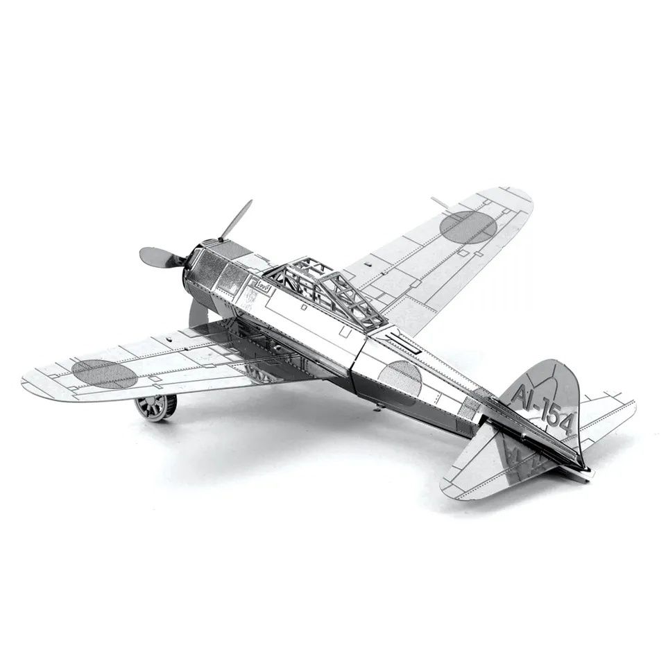 Puzzle 3D metalic Avion Zero. Oțel inoxidabil, nu se desface la manevr