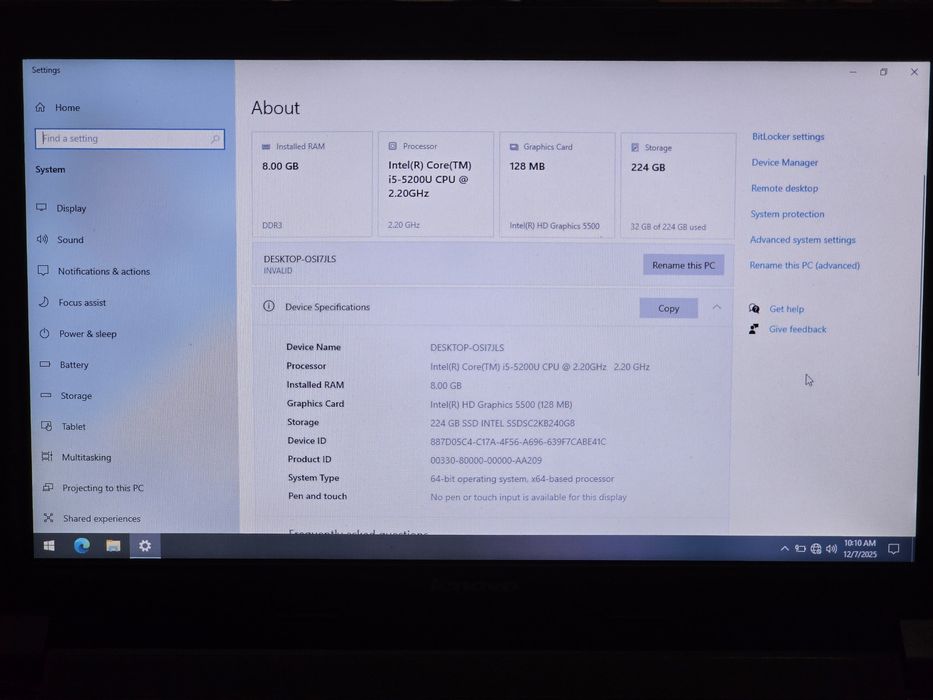 Laptop Lenovo B50-80 i5-5200u