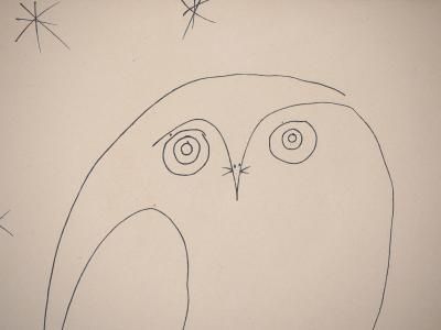 Gravura semnata: Pablo Picasso - Chouette sous les étoiles 1951
