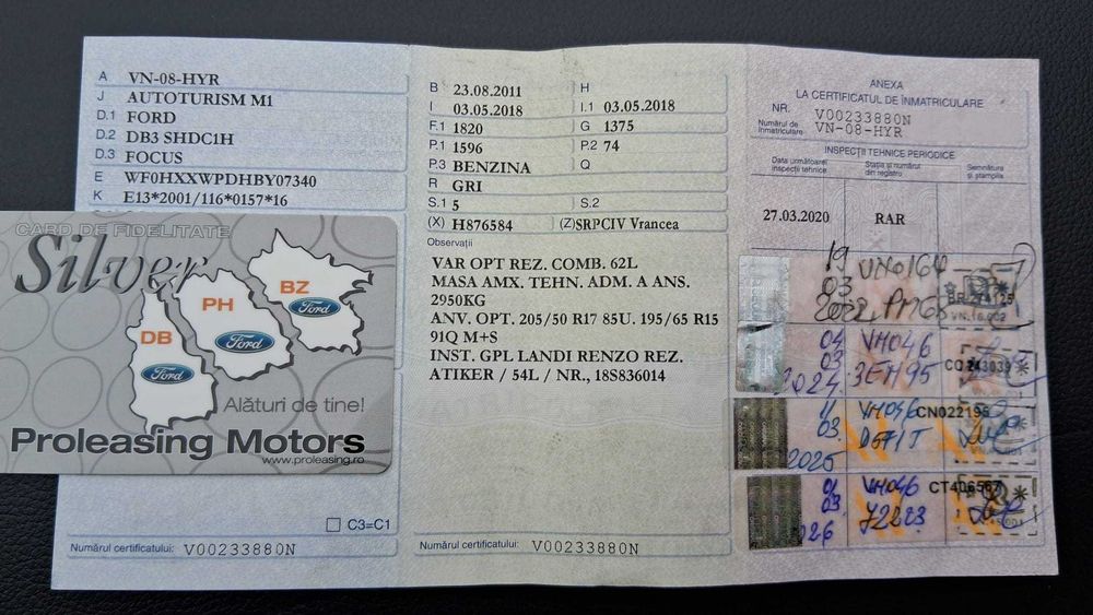 Ford Focus/2011/Anvelope/Bare portbagaj