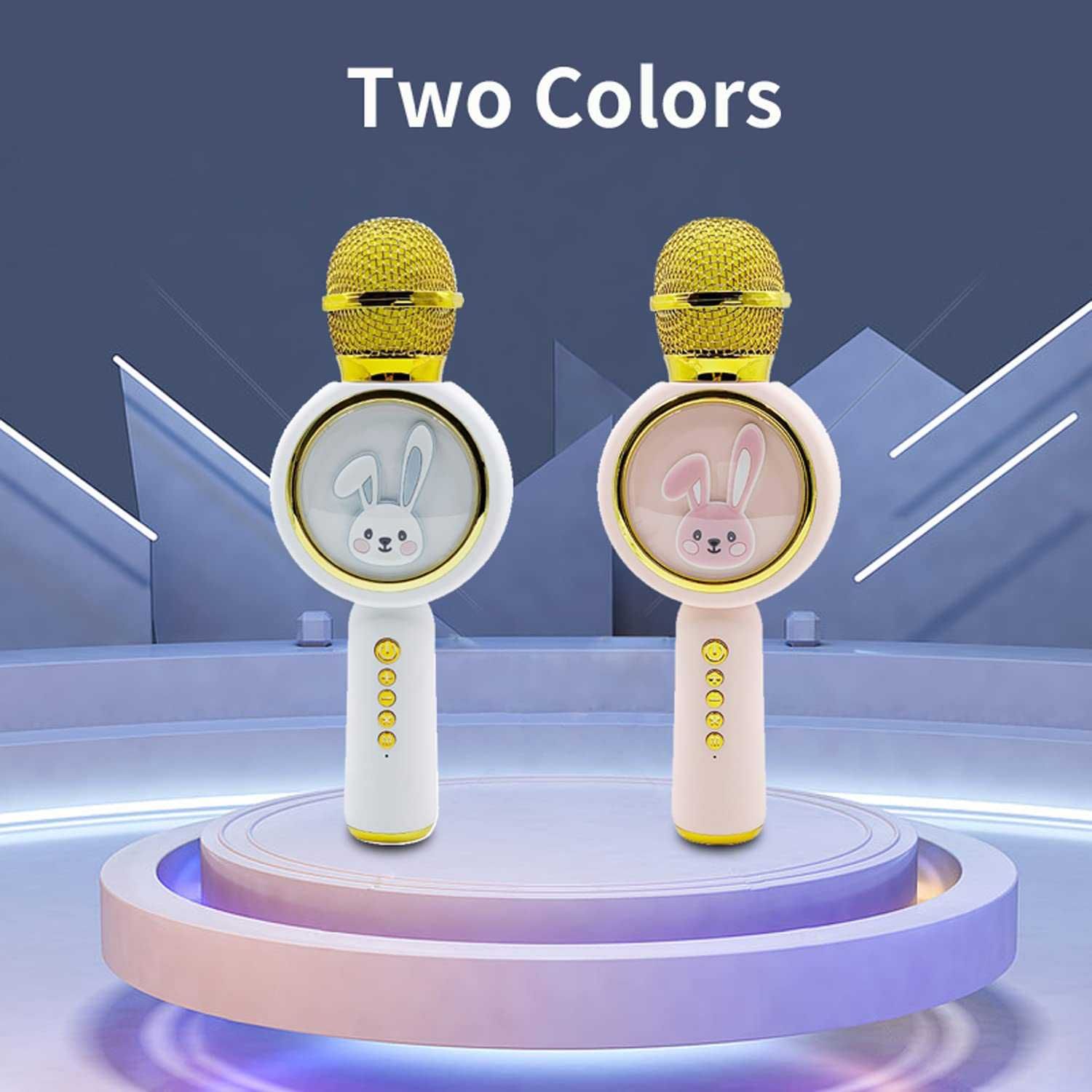 Детски караоке микрофон Rabbit X6 Bluetooth, светлини и звук със зайче