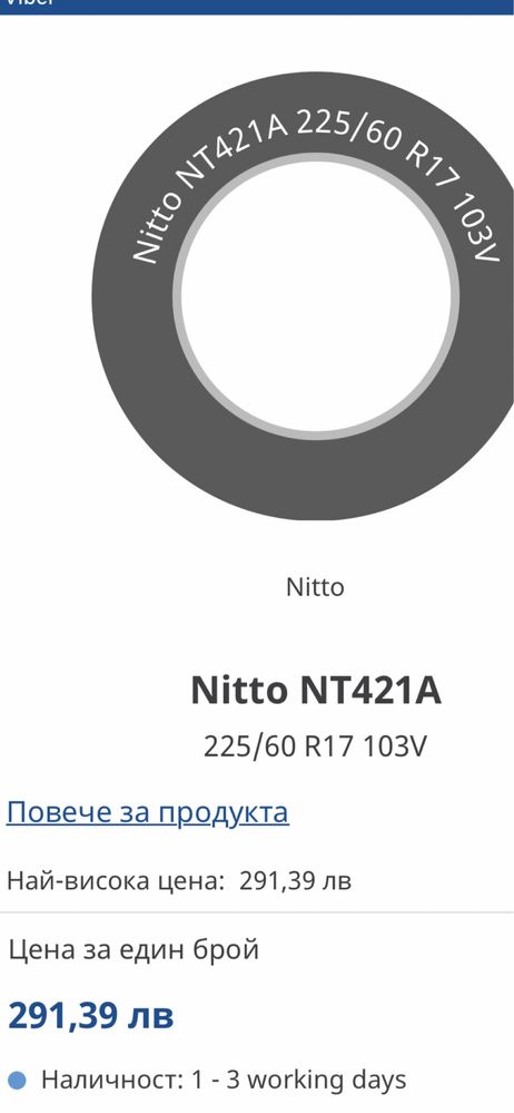 225/60/17 Nitto Made in Japan 4 броя Нови Летни Гуми