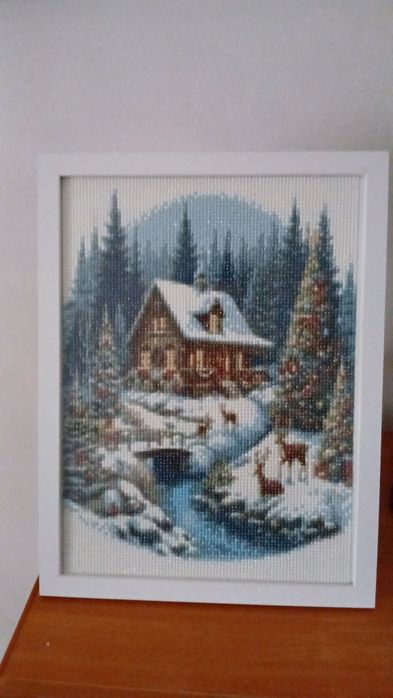 Tablou  înrămat cu diamante  ,30×40cm